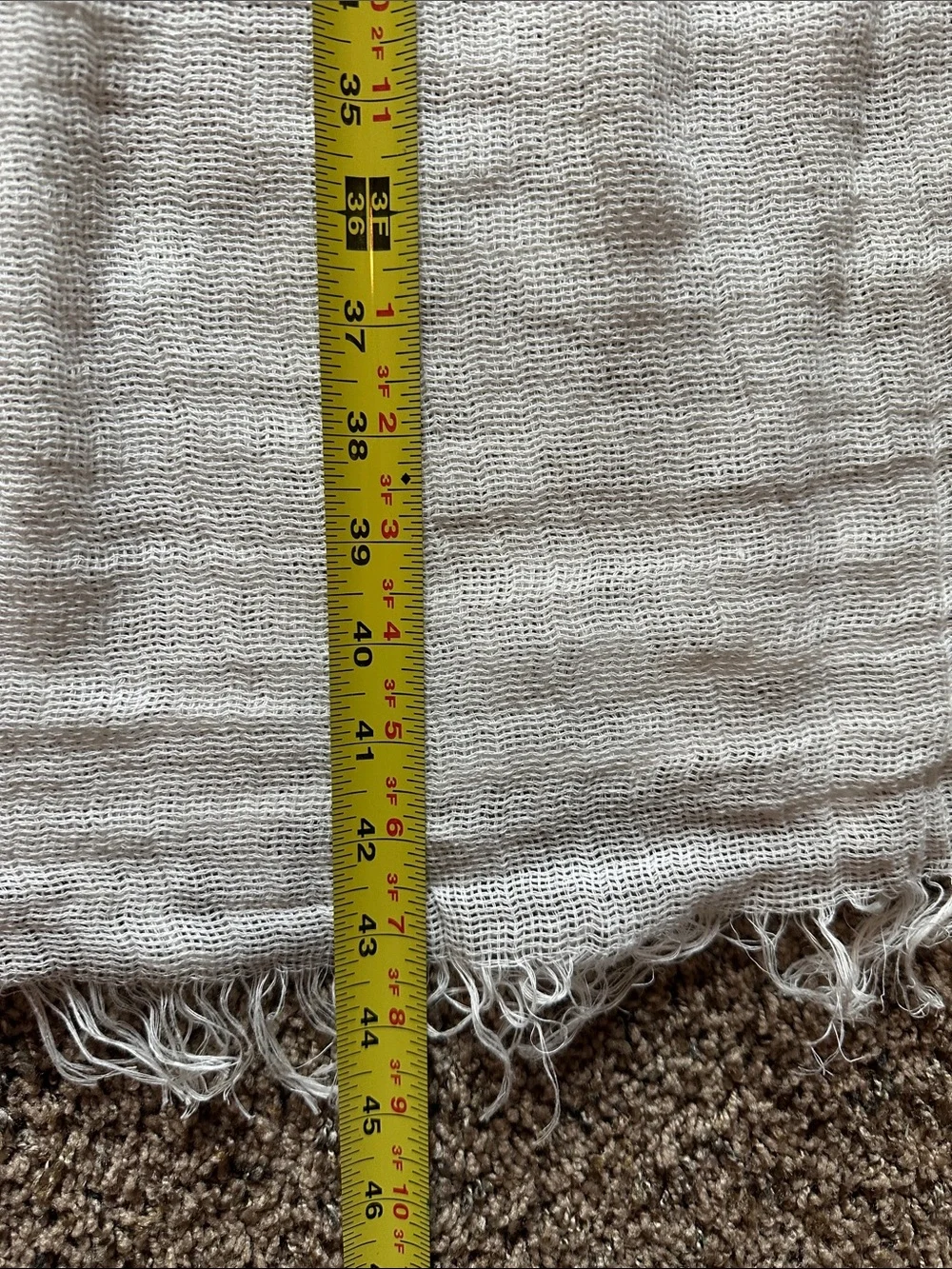 Jenni Kayne Cotton Linen Ivory with Camel and Navy Fringed